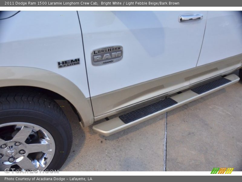 Bright White / Light Pebble Beige/Bark Brown 2011 Dodge Ram 1500 Laramie Longhorn Crew Cab