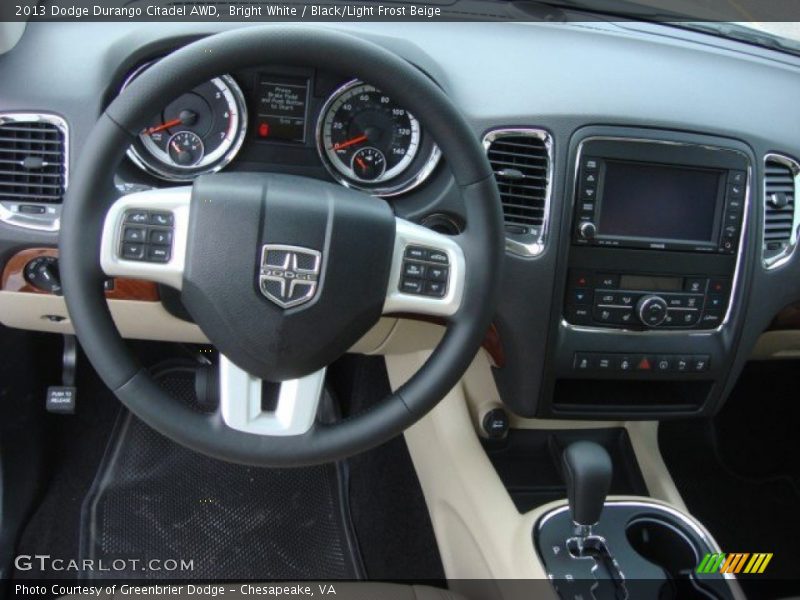Bright White / Black/Light Frost Beige 2013 Dodge Durango Citadel AWD