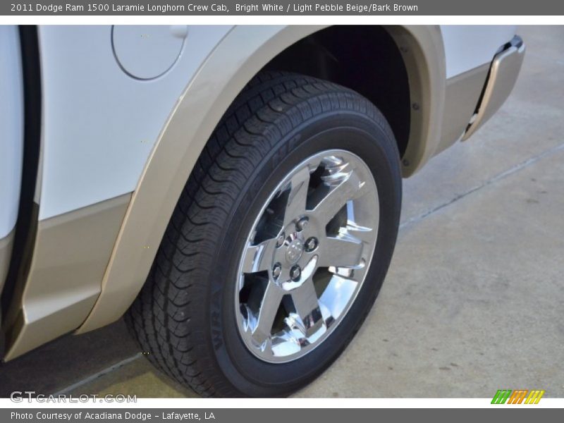 Bright White / Light Pebble Beige/Bark Brown 2011 Dodge Ram 1500 Laramie Longhorn Crew Cab