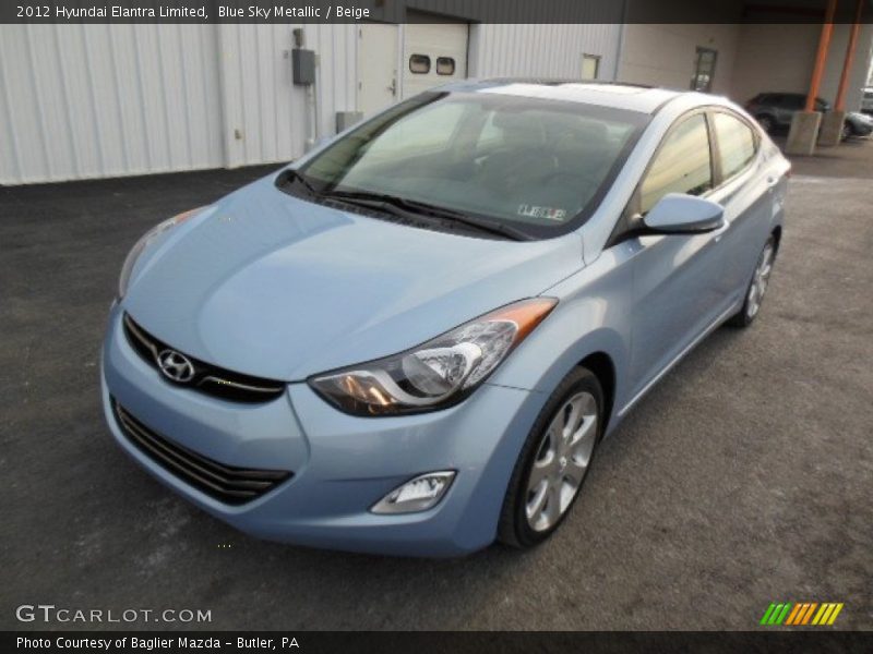 Blue Sky Metallic / Beige 2012 Hyundai Elantra Limited