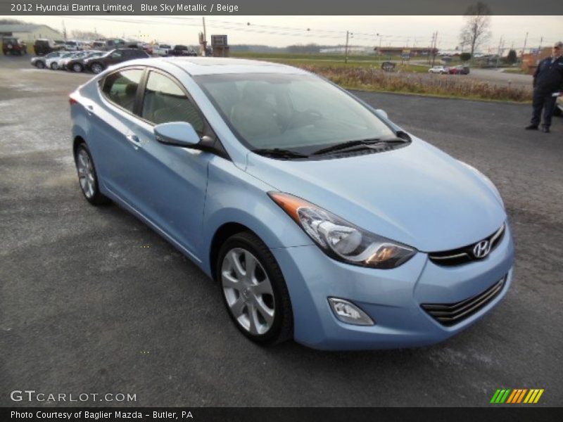 Blue Sky Metallic / Beige 2012 Hyundai Elantra Limited