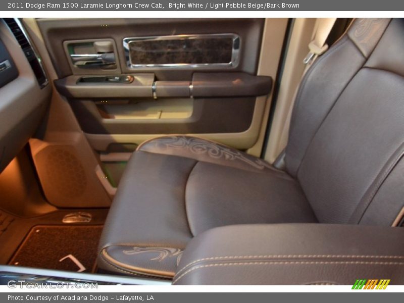 Bright White / Light Pebble Beige/Bark Brown 2011 Dodge Ram 1500 Laramie Longhorn Crew Cab