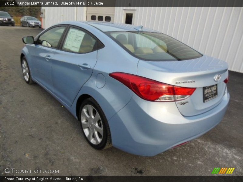 Blue Sky Metallic / Beige 2012 Hyundai Elantra Limited