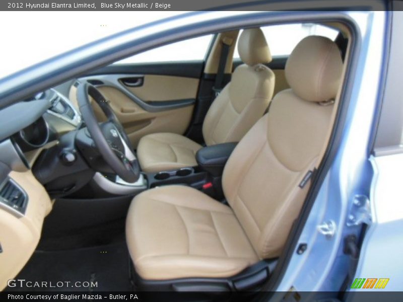 Blue Sky Metallic / Beige 2012 Hyundai Elantra Limited