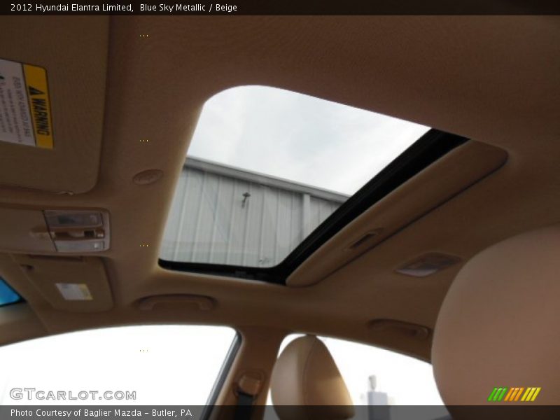 Blue Sky Metallic / Beige 2012 Hyundai Elantra Limited