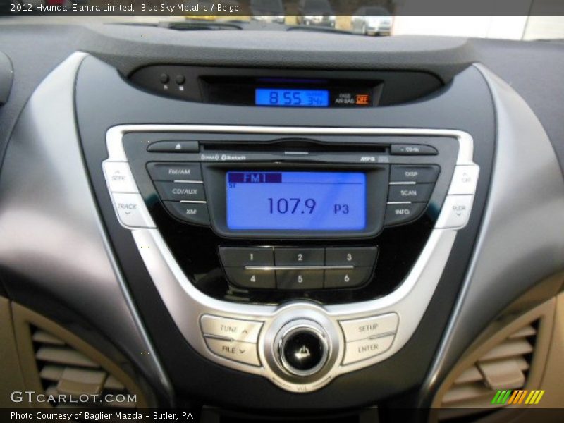 Blue Sky Metallic / Beige 2012 Hyundai Elantra Limited