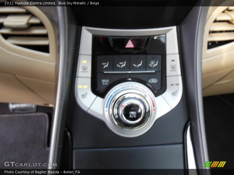 Blue Sky Metallic / Beige 2012 Hyundai Elantra Limited