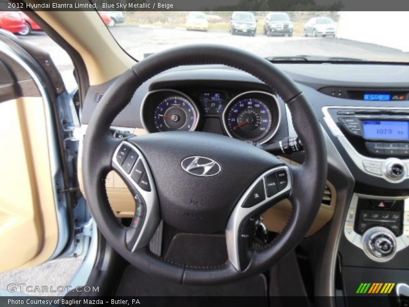 Blue Sky Metallic / Beige 2012 Hyundai Elantra Limited