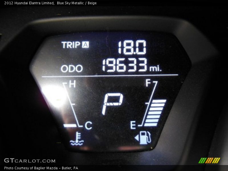 Blue Sky Metallic / Beige 2012 Hyundai Elantra Limited