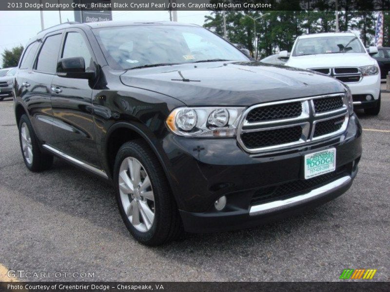 Brilliant Black Crystal Pearl / Dark Graystone/Medium Graystone 2013 Dodge Durango Crew