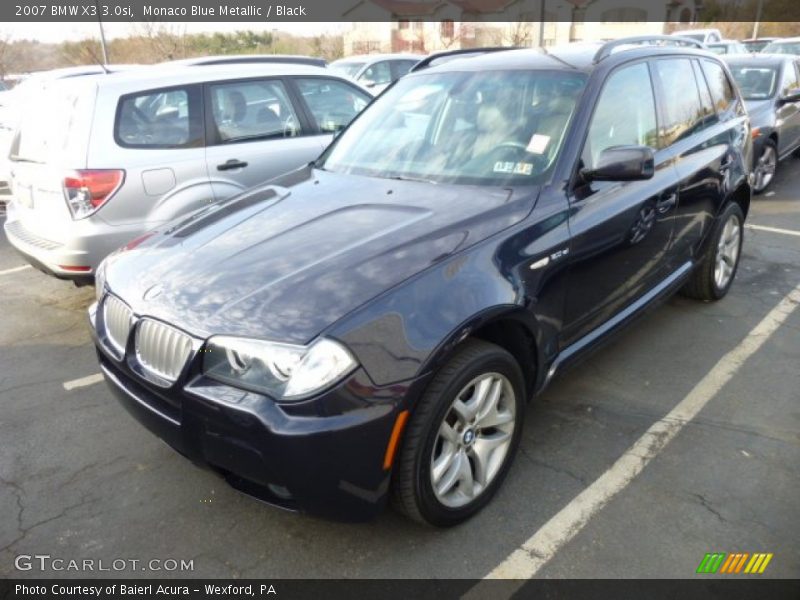 Monaco Blue Metallic / Black 2007 BMW X3 3.0si