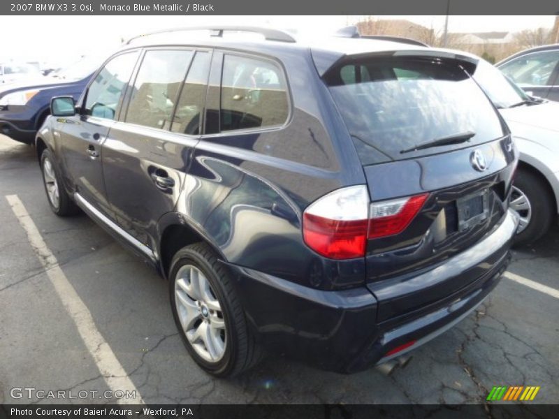 Monaco Blue Metallic / Black 2007 BMW X3 3.0si