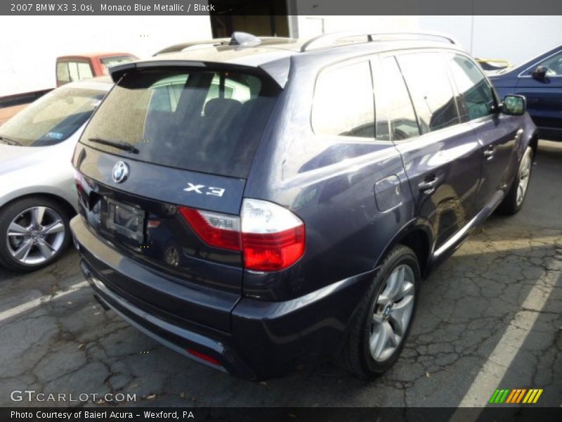 Monaco Blue Metallic / Black 2007 BMW X3 3.0si