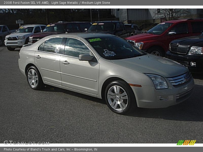Light Sage Metallic / Medium Light Stone 2008 Ford Fusion SEL V6 AWD