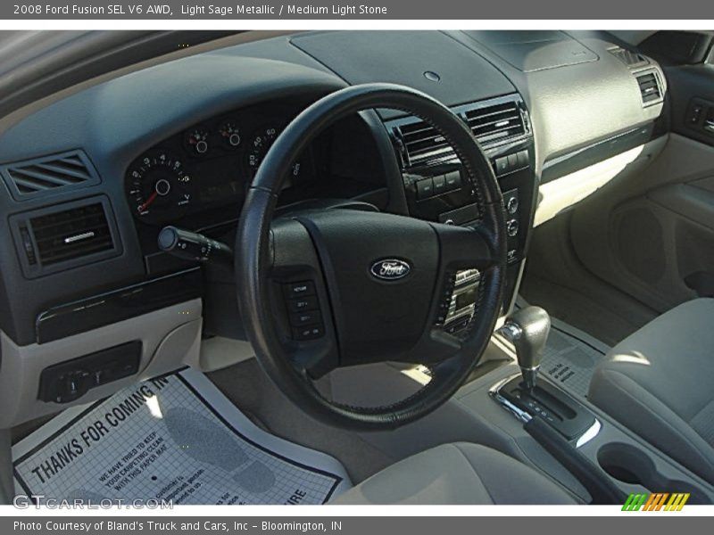 Light Sage Metallic / Medium Light Stone 2008 Ford Fusion SEL V6 AWD