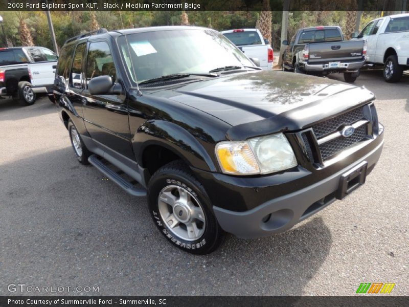 Black / Medium Parchment Beige 2003 Ford Explorer Sport XLT
