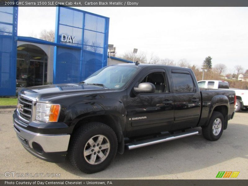 Carbon Black Metallic / Ebony 2009 GMC Sierra 1500 SLE Crew Cab 4x4