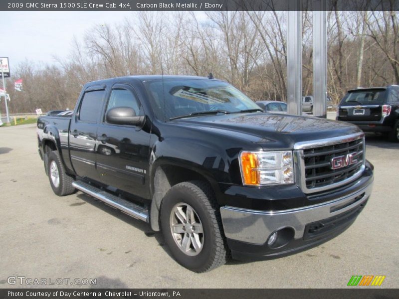 Carbon Black Metallic / Ebony 2009 GMC Sierra 1500 SLE Crew Cab 4x4