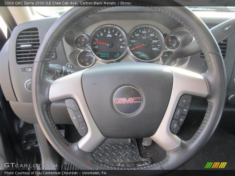 Carbon Black Metallic / Ebony 2009 GMC Sierra 1500 SLE Crew Cab 4x4