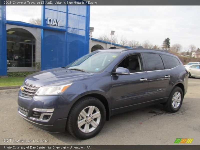 Atlantis Blue Metallic / Ebony 2013 Chevrolet Traverse LT AWD