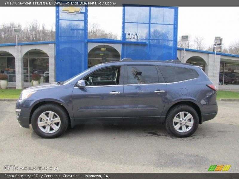 Atlantis Blue Metallic / Ebony 2013 Chevrolet Traverse LT AWD