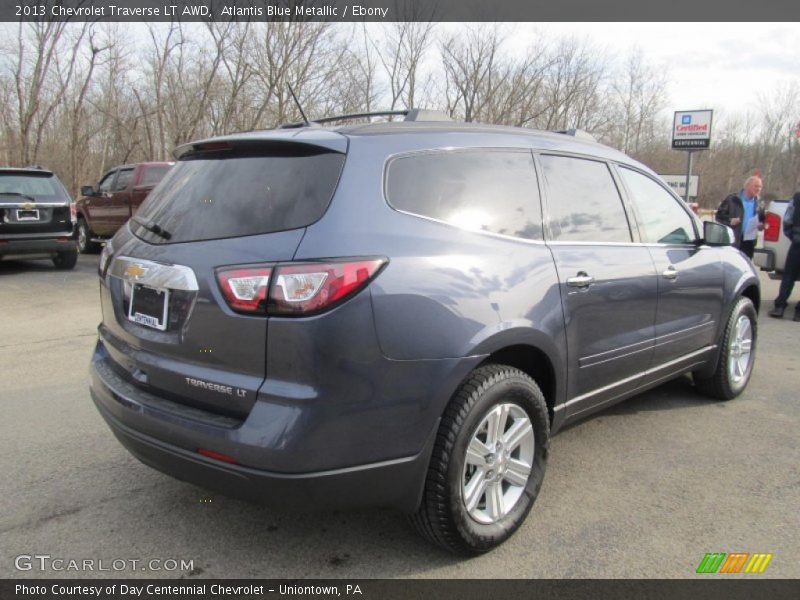 Atlantis Blue Metallic / Ebony 2013 Chevrolet Traverse LT AWD