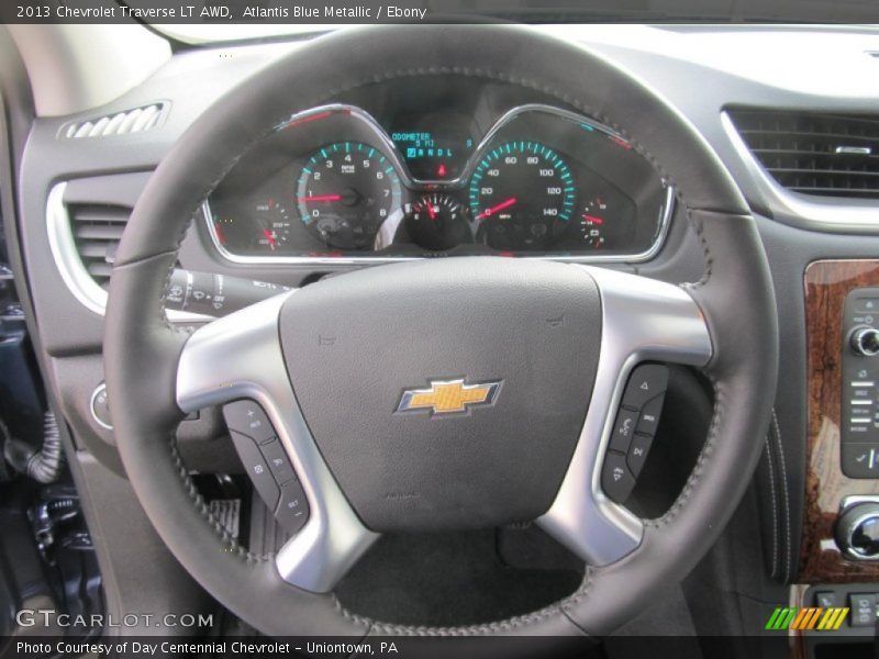 Atlantis Blue Metallic / Ebony 2013 Chevrolet Traverse LT AWD