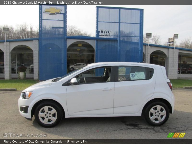 Summit White / Jet Black/Dark Titanium 2013 Chevrolet Sonic LS Hatch