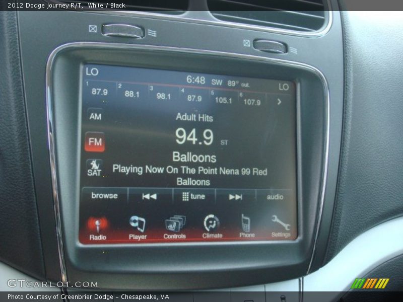 White / Black 2012 Dodge Journey R/T