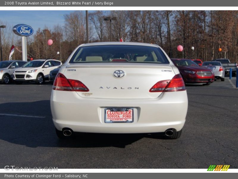 Blizzard White Pearl / Ivory Beige 2008 Toyota Avalon Limited