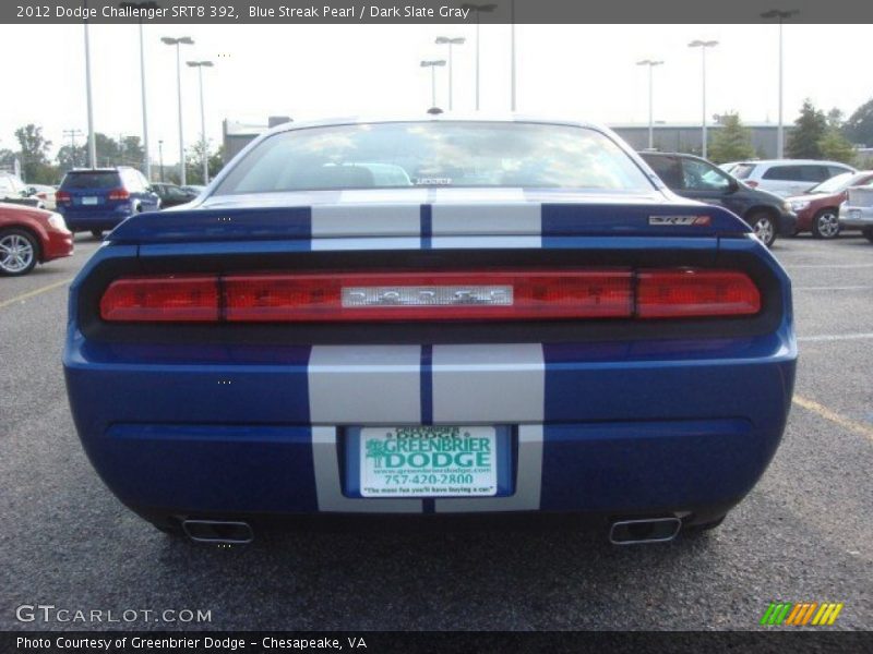 Blue Streak Pearl / Dark Slate Gray 2012 Dodge Challenger SRT8 392