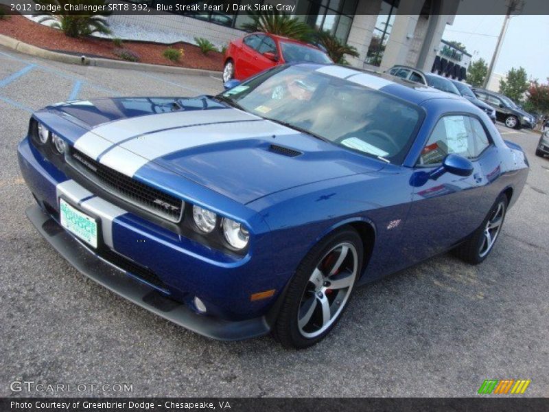 Blue Streak Pearl / Dark Slate Gray 2012 Dodge Challenger SRT8 392