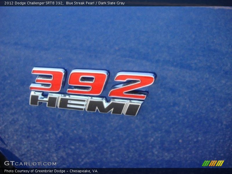 Blue Streak Pearl / Dark Slate Gray 2012 Dodge Challenger SRT8 392