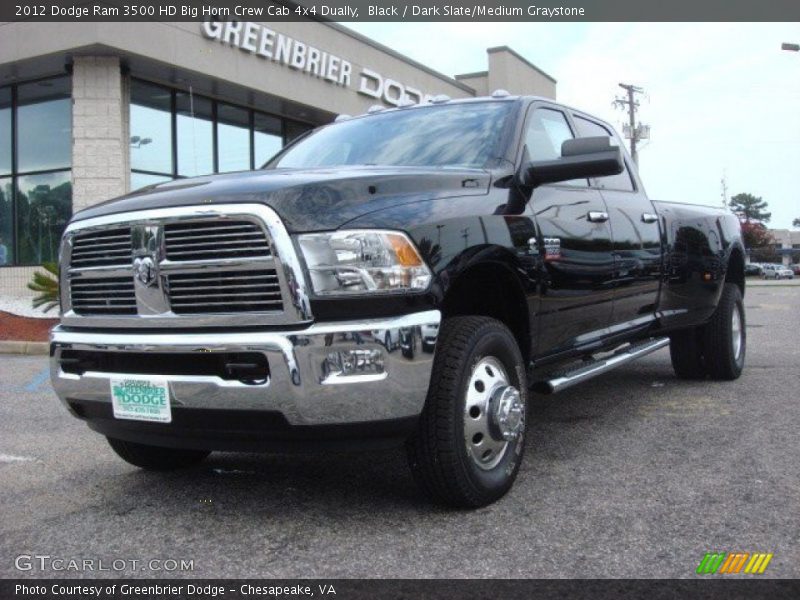 Black / Dark Slate/Medium Graystone 2012 Dodge Ram 3500 HD Big Horn Crew Cab 4x4 Dually