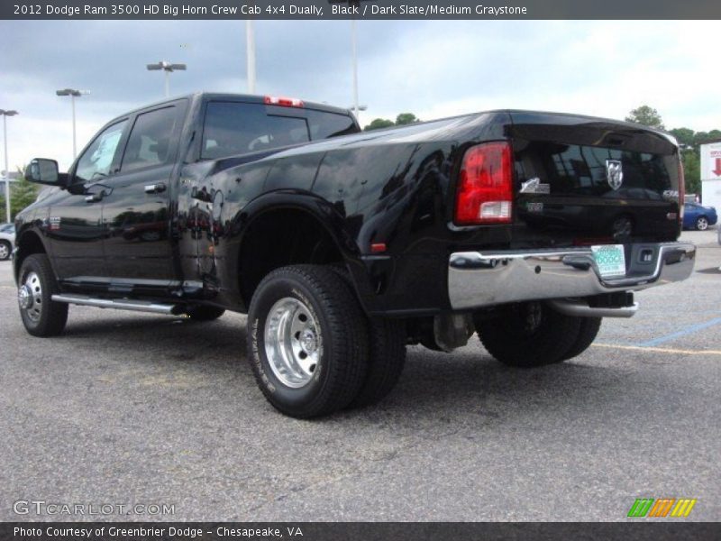 Black / Dark Slate/Medium Graystone 2012 Dodge Ram 3500 HD Big Horn Crew Cab 4x4 Dually