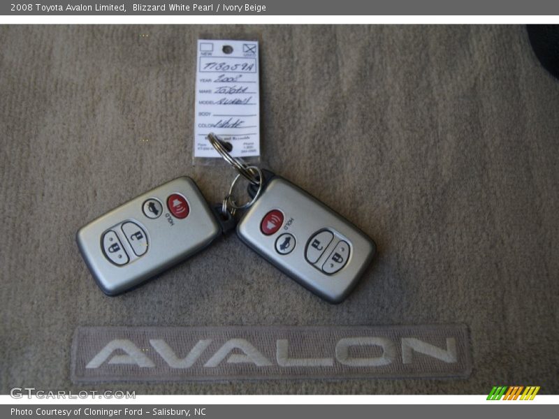 Blizzard White Pearl / Ivory Beige 2008 Toyota Avalon Limited