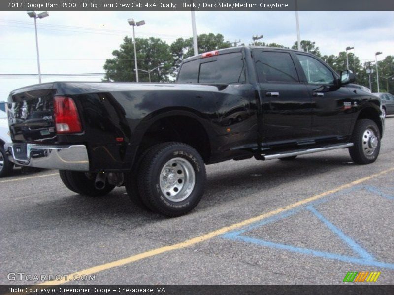 Black / Dark Slate/Medium Graystone 2012 Dodge Ram 3500 HD Big Horn Crew Cab 4x4 Dually