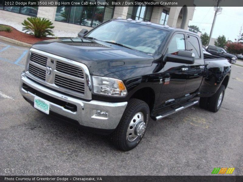 Black / Dark Slate/Medium Graystone 2012 Dodge Ram 3500 HD Big Horn Crew Cab 4x4 Dually