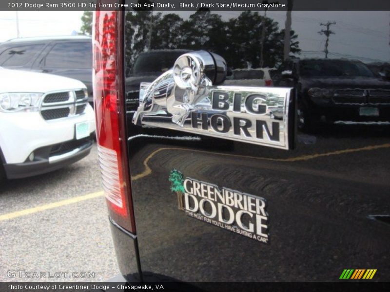 Black / Dark Slate/Medium Graystone 2012 Dodge Ram 3500 HD Big Horn Crew Cab 4x4 Dually