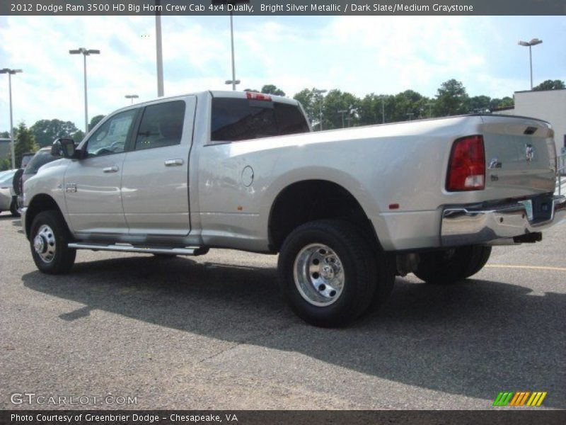 Bright Silver Metallic / Dark Slate/Medium Graystone 2012 Dodge Ram 3500 HD Big Horn Crew Cab 4x4 Dually