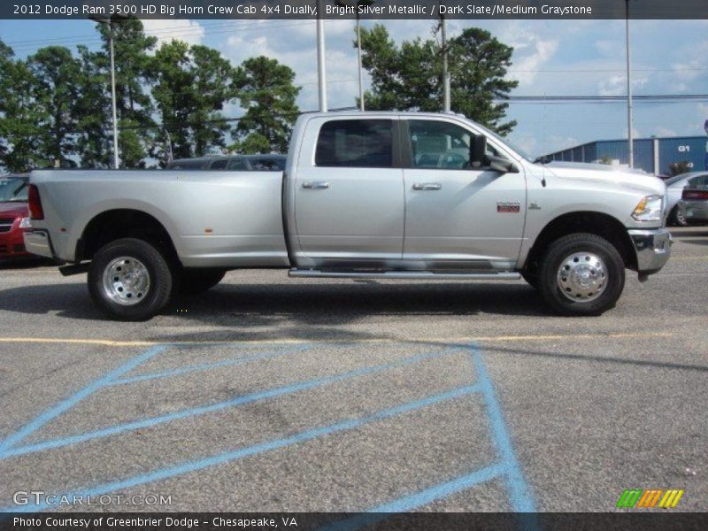 Bright Silver Metallic / Dark Slate/Medium Graystone 2012 Dodge Ram 3500 HD Big Horn Crew Cab 4x4 Dually