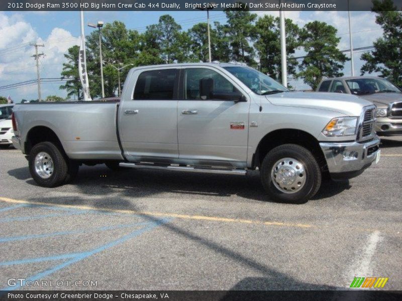 Bright Silver Metallic / Dark Slate/Medium Graystone 2012 Dodge Ram 3500 HD Big Horn Crew Cab 4x4 Dually
