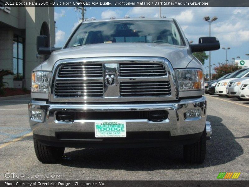 Bright Silver Metallic / Dark Slate/Medium Graystone 2012 Dodge Ram 3500 HD Big Horn Crew Cab 4x4 Dually