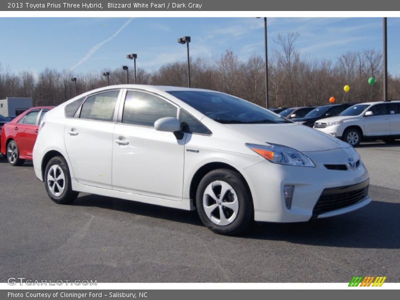 Blizzard White Pearl / Dark Gray 2013 Toyota Prius Three Hybrid