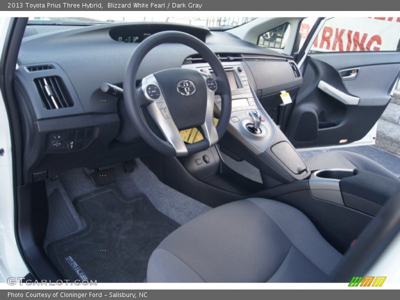 Blizzard White Pearl / Dark Gray 2013 Toyota Prius Three Hybrid