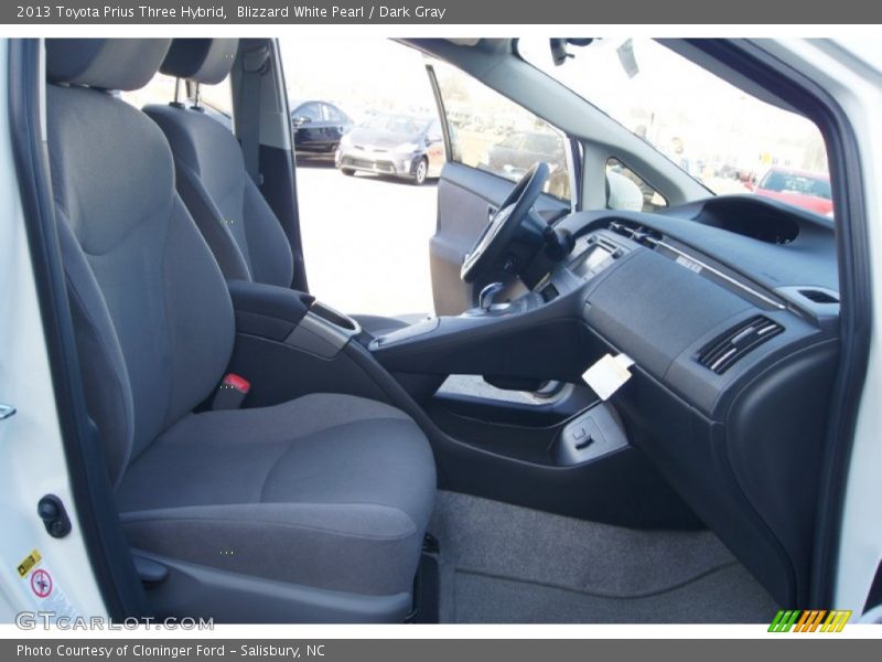 Blizzard White Pearl / Dark Gray 2013 Toyota Prius Three Hybrid