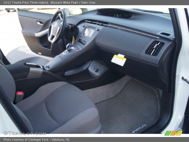 Blizzard White Pearl / Dark Gray 2013 Toyota Prius Three Hybrid