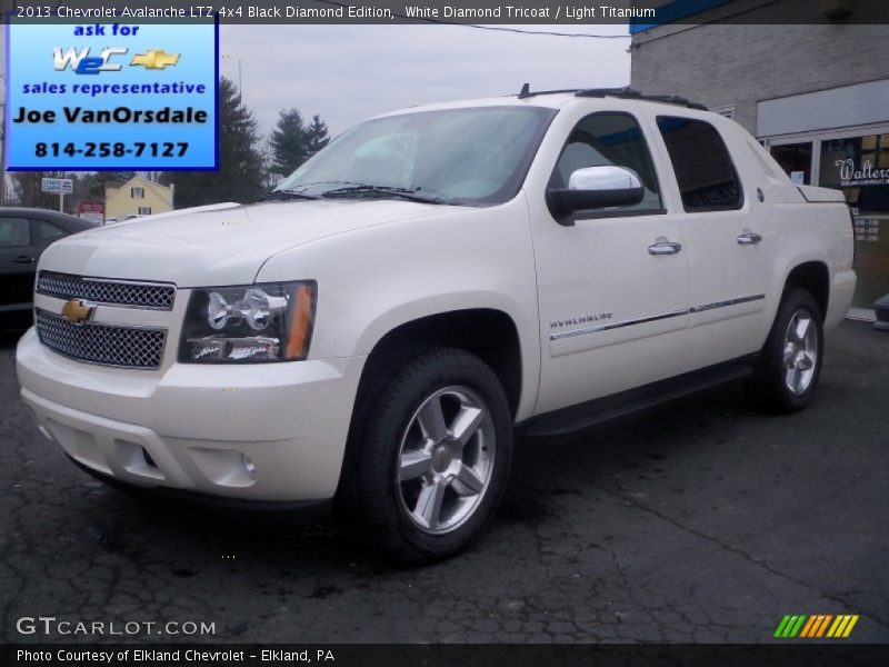 White Diamond Tricoat / Light Titanium 2013 Chevrolet Avalanche LTZ 4x4 Black Diamond Edition
