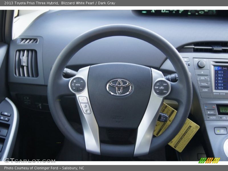 Blizzard White Pearl / Dark Gray 2013 Toyota Prius Three Hybrid