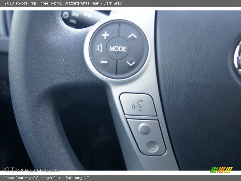 Blizzard White Pearl / Dark Gray 2013 Toyota Prius Three Hybrid